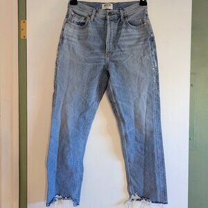AGOLDE 90s High-Rise Straight Crop Jeans – Size 27 Premium Medium Wash Denim
